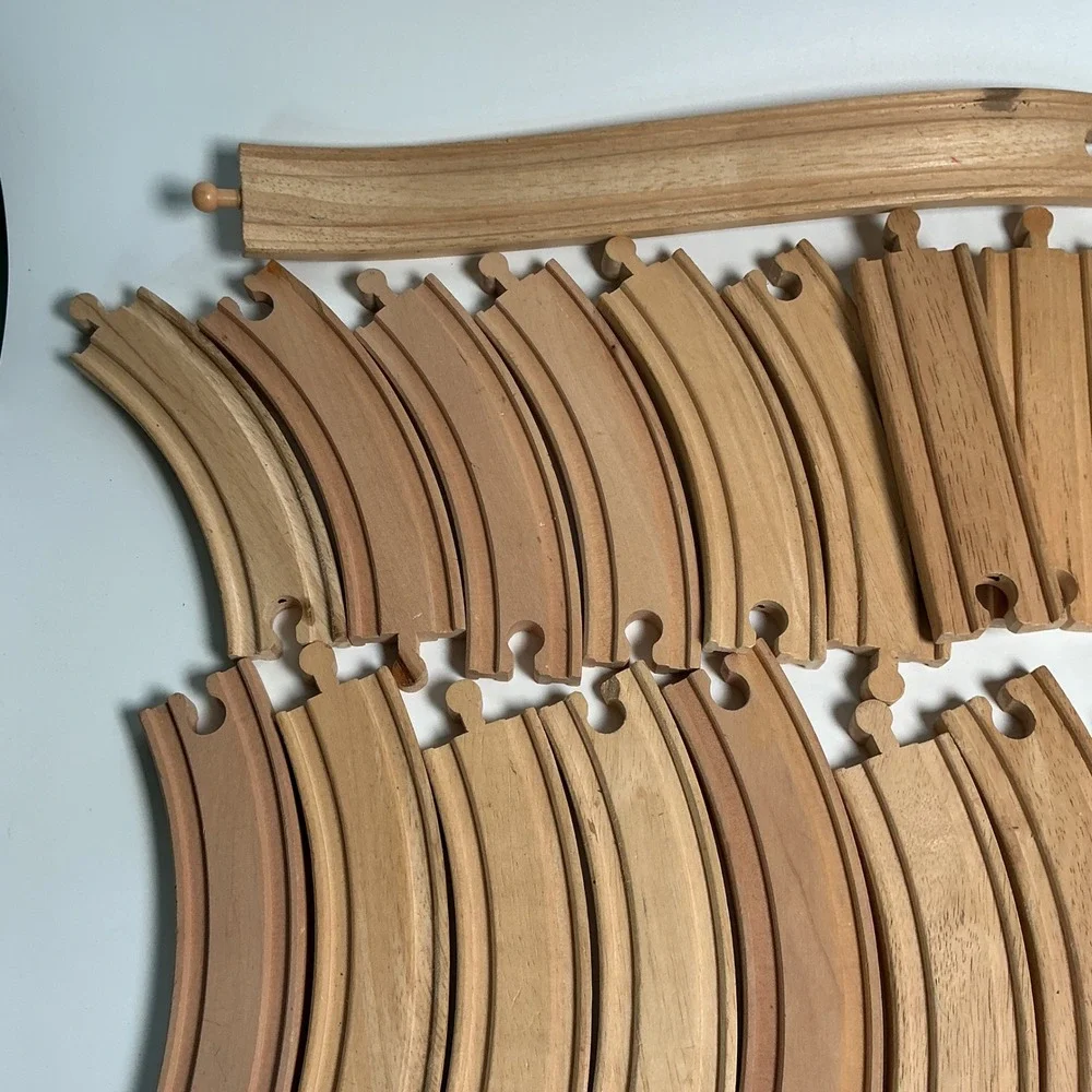 Wooden Train Track Expansion Lot Curved Straight Switch Pieces Thomas Compaible